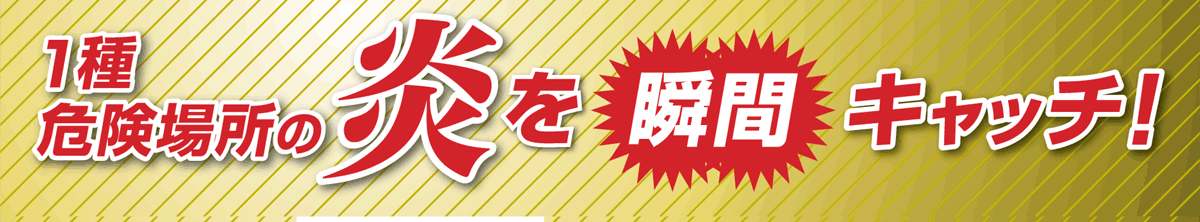 1種危険場所の炎を瞬間キャッチ